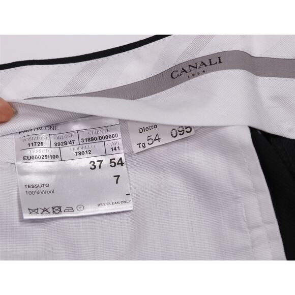 Canali 1934 Black Twill Wool Flat Front Dress Trousers Pants 36x26 - Picture 7 of 7